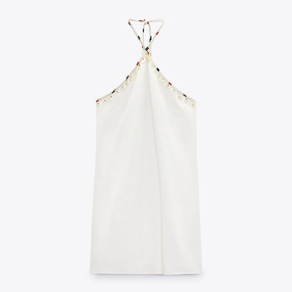 DRESS WITH LINEN WITH FANCY DETAILS - Picture 9 of 11